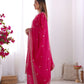 Chinon Silk Embroidered Kurta Set with Dupatta & Pant – Sequins and Jari Work