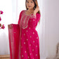 Chinon Silk Embroidered Kurta Set with Dupatta & Pant – Sequins and Jari Work