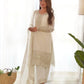 Chinon Silk Embroidered Kurta Set with Dupatta & Pant – Sequins and Jari Work