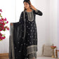 Chinon Silk Embroidered Kurta Set with Dupatta & Pant – Sequins and Jari Work