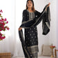 Chinon Silk Embroidered Kurta Set with Dupatta & Pant – Sequins and Jari Work