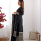 Chinon Silk Embroidered Kurta Set with Dupatta & Pant – Sequins and Jari Work