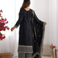 Chinon Silk Embroidered Kurta Set with Dupatta & Pant – Sequins and Jari Work