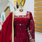 Chinon Silk Embroidered Kurti Palazzo Set with Dupatta