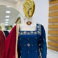 Chinon Silk Embroidered Kurti Palazzo Set with Dupatta
