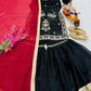 Chinon Silk Embroidered Kurti Palazzo Set with Dupatta