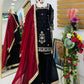 Chinon Silk Embroidered Kurti Palazzo Set with Dupatta