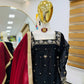 Chinon Silk Embroidered Kurti Palazzo Set with Dupatta