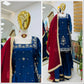 Chinon Silk Embroidered Kurti Palazzo Set with Dupatta