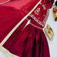 Chinon Silk Embroidered Kurti Palazzo Set with Dupatta