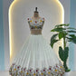 Chinon Silk Embroidered Lehenga Choli with Georgette Dupatta