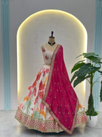 Chinon Silk Embroidered Lehenga Choli with Georgette Dupatta