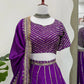 Chinon Silk Embroidered Lehenga Set with Dupatta