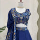 Chinon Silk Embroidered Lehenga Set with Dupatta