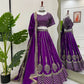 Chinon Silk Embroidered Lehenga Set with Dupatta