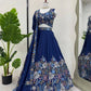 Chinon Silk Embroidered Lehenga Set with Dupatta