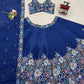 Chinon Silk Embroidered Lehenga Set with Dupatta