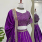 Chinon Silk Embroidered Lehenga Set with Dupatta