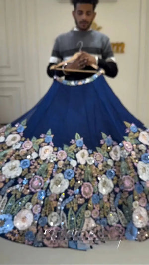 Chinon Silk Embroidered Lehenga Set with Dupatta