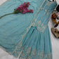 Chinon Silk Embroidered Palazzo Set with Dupatta – Fully Stitched & Ready to Wear