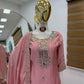 Chinon Silk Embroidered Palazzo Set with Dupatta – Fully Stitched & Ready to Wear
