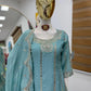 Chinon Silk Embroidered Palazzo Set with Dupatta – Fully Stitched & Ready to Wear