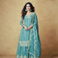 Chinon Silk Embroidered Palazzo Set with Dupatta – Fully Stitched & Ready to Wear