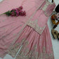 Chinon Silk Embroidered Palazzo Set with Dupatta – Fully Stitched & Ready to Wear