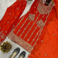 Chinon Silk Embroidered Palazzo Suit with Dupatta
