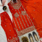 Chinon Silk Embroidered Palazzo Suit with Dupatta