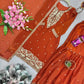 Chinon Silk Embroidered Palazzo Suit with Dupatta