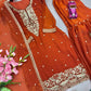 Chinon Silk Embroidered Palazzo Suit with Dupatta