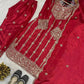 Chinon Silk Embroidered Palazzo Suit with Dupatta