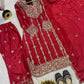 Chinon Silk Embroidered Palazzo Suit with Dupatta