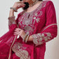 Chinon Silk Embroidered Palazzo Suit with Dupatta