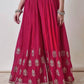 Chinon Silk Embroidered Palazzo Suit with Dupatta