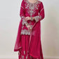 Chinon Silk Embroidered Palazzo Suit with Dupatta