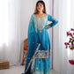 Chinon Silk Embroidered Sharara Suit Set with Dupatta