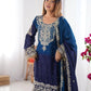 Chinon Silk Embroidered Sharara Suit Set with Dupatta