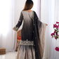 Chinon Silk Embroidered Sharara Suit Set with Dupatta