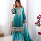 Chinon Silk Embroidered Sharara Suit Set with Dupatta