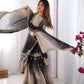 Chinon Silk Embroidered Sharara Suit Set with Dupatta
