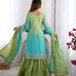 Chinon Silk Embroidered Sharara Suit Set with Dupatta