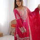 Chinon Silk Embroidered Sharara Suit Set with Dupatta