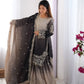 Chinon Silk Embroidered Sharara Suit Set with Dupatta