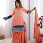 Chinon Silk Embroidered Sharara Suit Set with Dupatta