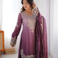 Chinon Silk Embroidered Sharara Suit Set with Dupatta