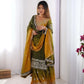 Chinon Silk Embroidered Sharara Suit Set with Dupatta