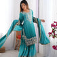 Chinon Silk Embroidered Sharara Suit Set with Dupatta