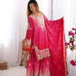 Chinon Silk Embroidered Sharara Suit Set with Dupatta